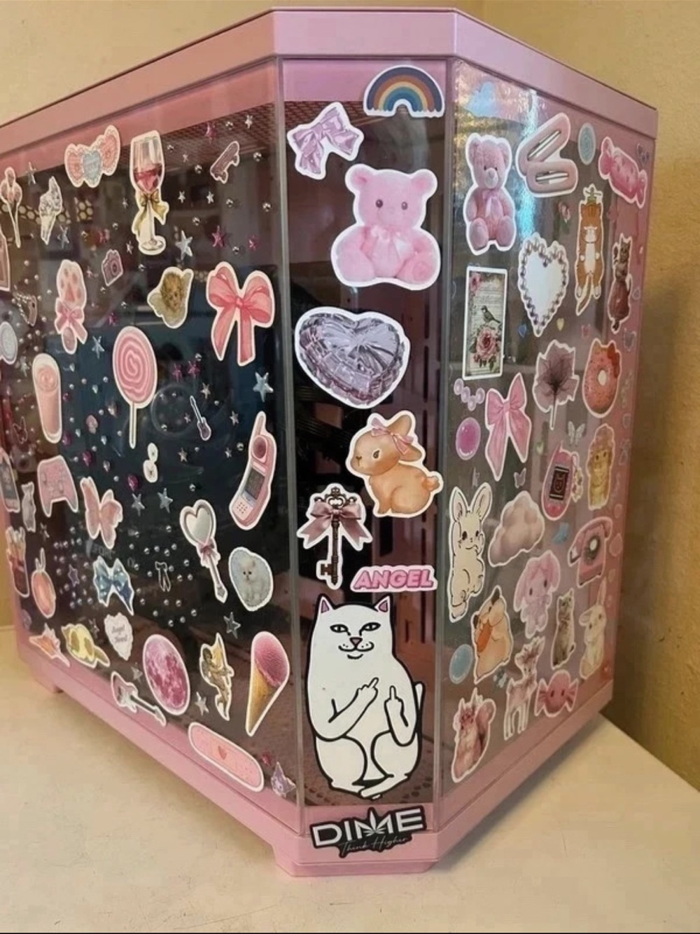 Pink Decorative Sticker-Covered PC - Picture 3 of 12